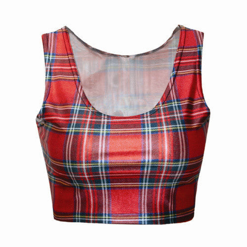 Red Plaid Crop Top