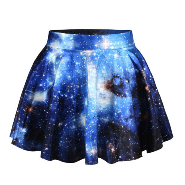 Blue Galaxy Skater Skirt