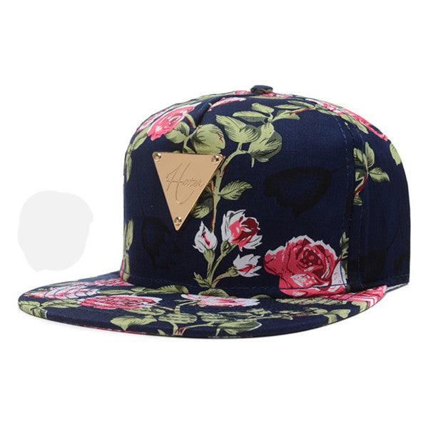 Navy Floral Snapback