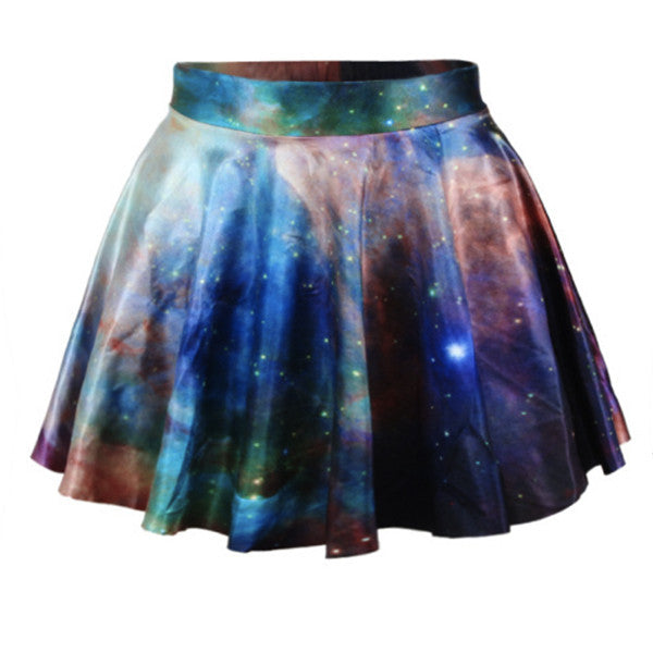 Multicolor Galaxy Skater Skirt